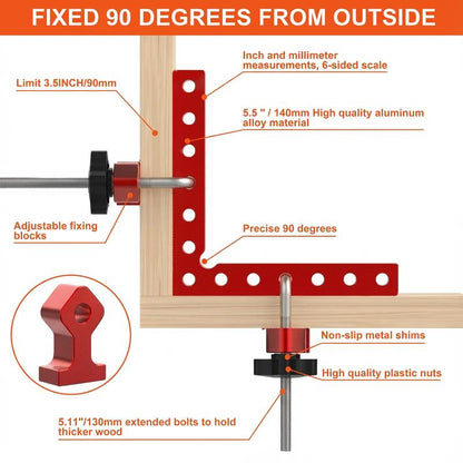 Aluminum alloy 90-degree woodworking right angle measurement and marking positioning