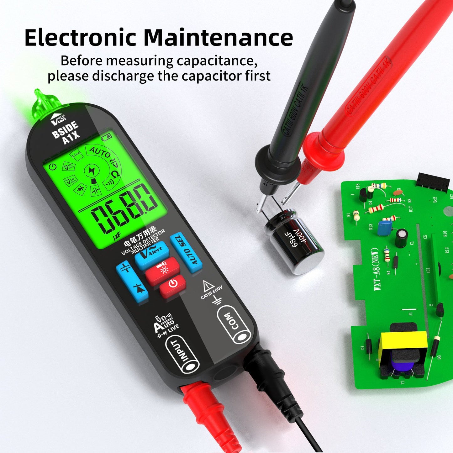 Digital Multimeter Tester Rechargeable Electrical Voltmeter
