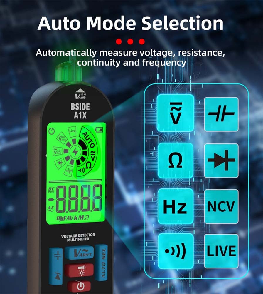 Digital Multimeter Tester Rechargeable Electrical Voltmeter